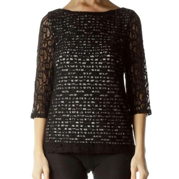 Banana Republic Tops - Banana Republic Lace Trim Top sz 6
